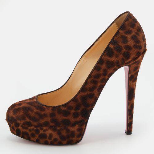 Leopard Print Calf Hair Bianca Platform Pumps Size 37.5 - Christian Louboutin - Modalova