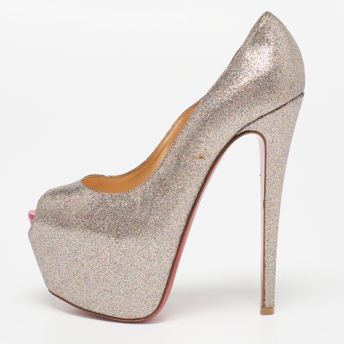 Pink Glitter Leather Highness Pumps Size 36.5 - Christian Louboutin - Modalova