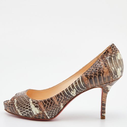 Watersnake Leather Very Prive Peep Toe Pumps Size 37 - Christian Louboutin - Modalova