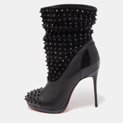 Patent Leather and Suede Spike Wars Ankle Boots Size 36 - Christian Louboutin - Modalova