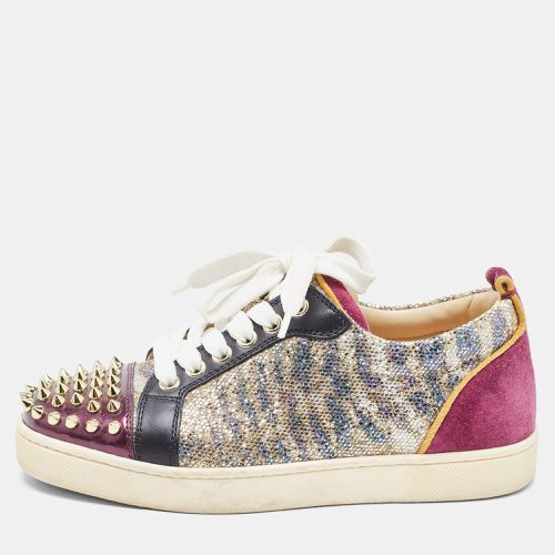 Leather and Glitter Spikes Louis Junior Sneakers Size 35 - Christian Louboutin - Modalova