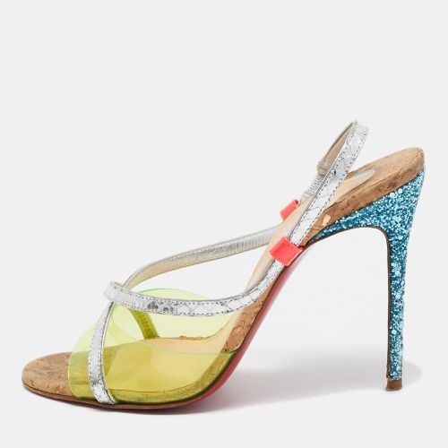 Python Embossed and PVC Slingback Sandals Size 38 - Christian Louboutin - Modalova