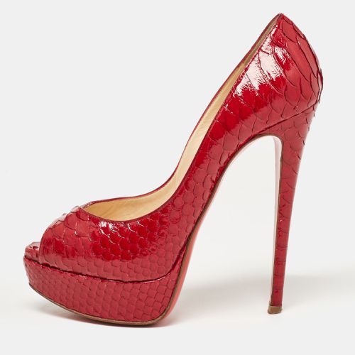 Python Leather Lady Peep Pumps Size 36.5 - Christian Louboutin - Modalova