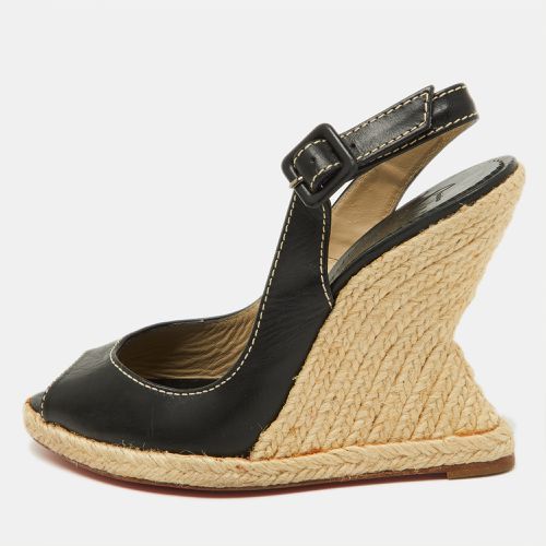 Leather You Love Espadrille Wedge Slingback Sandals Size 37 - Christian Louboutin - Modalova