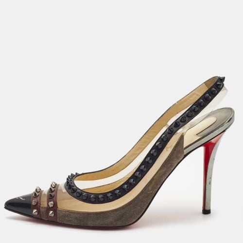 Tricolor Suede and PVC Paulina Slingback Pumps Size 39 - Christian Louboutin - Modalova