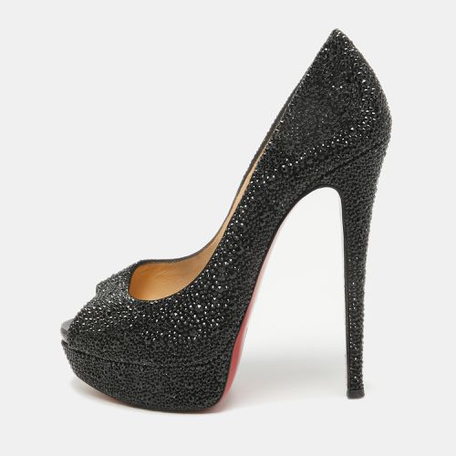 Crystal Embellished Lady Peep Toe Pumps Size 38.5 - Christian Louboutin - Modalova