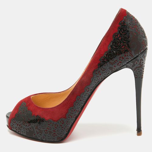 Red/ Suede and Laser Cut Patent Veramucha Pumps Size 41 - Christian Louboutin - Modalova