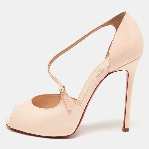 Light Patent Leather Peep Toe D'orsay Sandals Size 38 - Christian Louboutin - Modalova