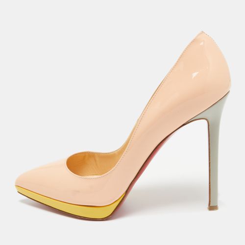 Peach Patent Leather Pigalle Plato Pumps Size 38.5 - Christian Louboutin - Modalova