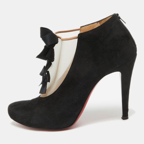 Suede and Mesh Triple Bow Booties Size 38.5 - Christian Louboutin - Modalova