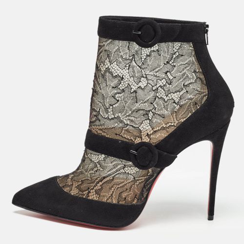 Suede and Lace Boteboot Booties Size 39.5 - Christian Louboutin - Modalova