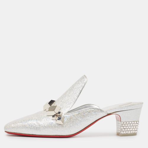 Leather Crystal Embellished Aquallia Mules Size 37 - Christian Louboutin - Modalova