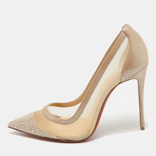 Laminated Suede and Mesh Galativi Strass Pumps Size 39.5 - Christian Louboutin - Modalova