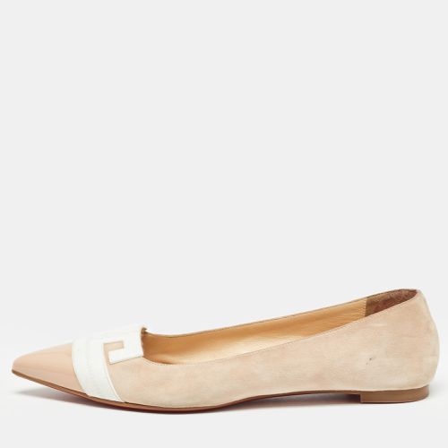 Light /White Suede and Leather Ballet Flats Size 38.5 - Christian Louboutin - Modalova