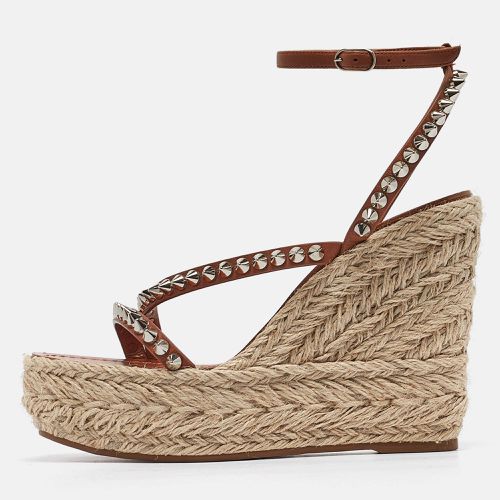 Leather Mafaldina Espadrille Wedge Sandals Size 38 - Christian Louboutin - Modalova