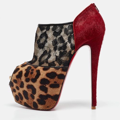 Calf Hair and Lace Aeronotoc Booties Size 38.5 - Christian Louboutin - Modalova