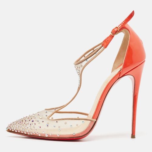 Orange Embellished Mesh and Patent Leather Salopatina Pumps Size 39.5 - Christian Louboutin - Modalova