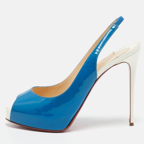 White Patent Leather Private Number Sandals Size 37.5 - Christian Louboutin - Modalova