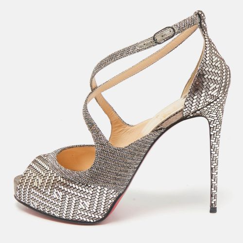 Metallic Lamé Fabric and Glitter Mira Bella Sandals Size 37.5 - Christian Louboutin - Modalova
