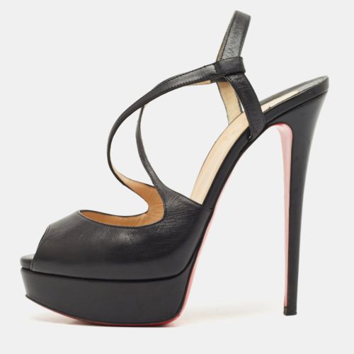 Leather Cross Me Sandals Size 39 - Christian Louboutin - Modalova
