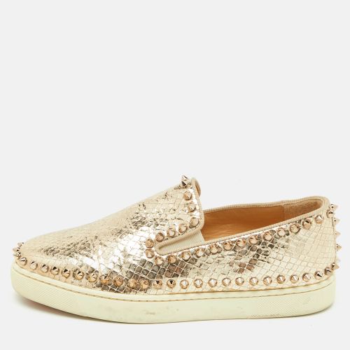 Python Embossed Leather Pik Boat Slip On Sneakers Size 37 - Christian Louboutin - Modalova
