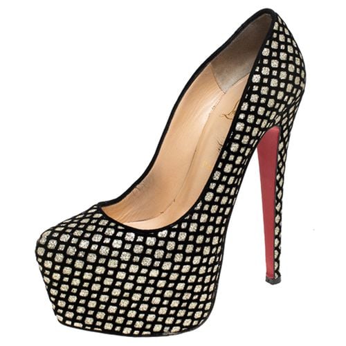 Gold Glitter Floque and Suede Daffodile Platform Pumps Size 38.5 - Christian Louboutin - Modalova