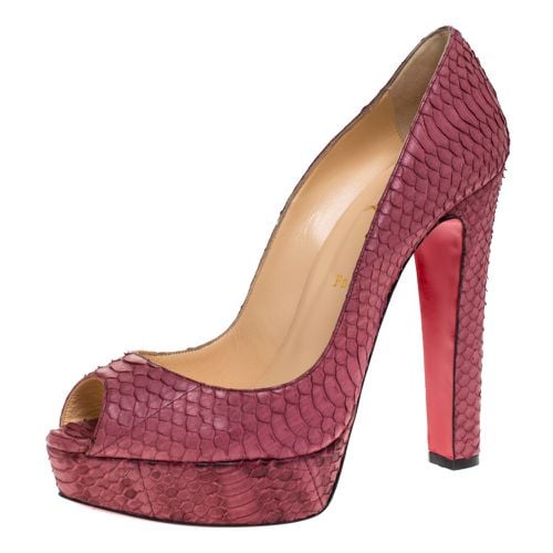 Python Leather Lady Peep Toe Platform Pumps Size 41 - Christian Louboutin - Modalova