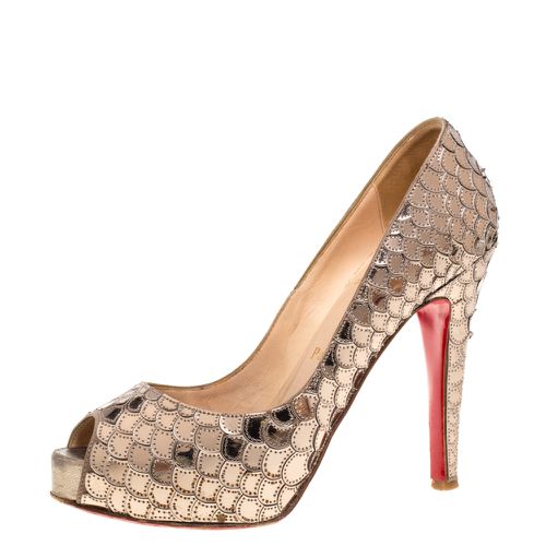 Metallic Scaled PVC Poseidon Peep Toe Pumps Size 35.5 - Christian Louboutin - Modalova