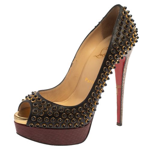 Leather, Snakeskin and Lizard Lady Cabo Beaded Pumps Size 37 - Christian Louboutin - Modalova