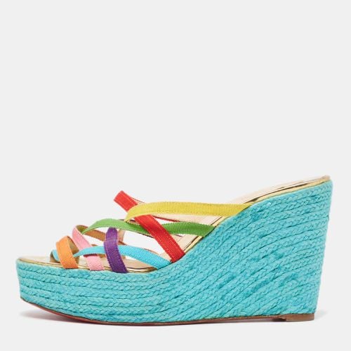 Fabric Crepon 110 Espadrille Wedge Platform Sandals Size 40 - Christian Louboutin - Modalova