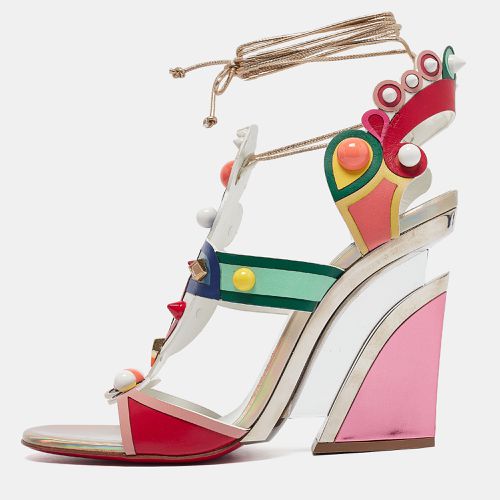 Leather Papagaya Levita Wedge Ankle-Wrap Sandals Size 39 - Christian Louboutin - Modalova