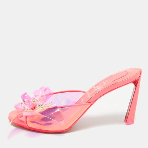 Neon PVC Embellished Alyah Slide Sandals Size 38 - Christian Louboutin - Modalova