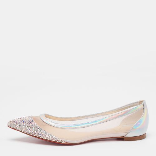 Light Mesh, Iridescent Leather and Suede Galativi Strass Ballet Flats Size 35.5 - Christian Louboutin - Modalova