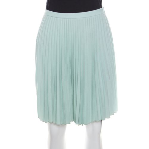 Mint Wool Pleated Mini Skirt S - Christopher Kane - Modalova