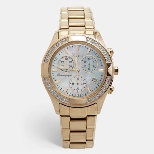 Mother of Pearl Gold Plated Stainless Steel Regent FB1223-55D Women's Wristwatch 35 mm - Citizen - Modalova