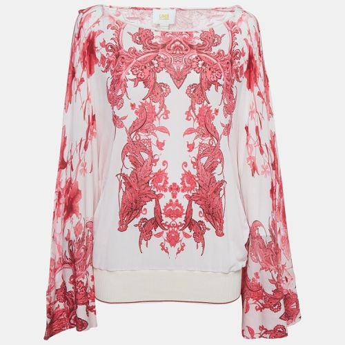 Roberto Cavalli Floral Print Jersey Kimono Top M - Class by Roberto Cavalli - Modalova