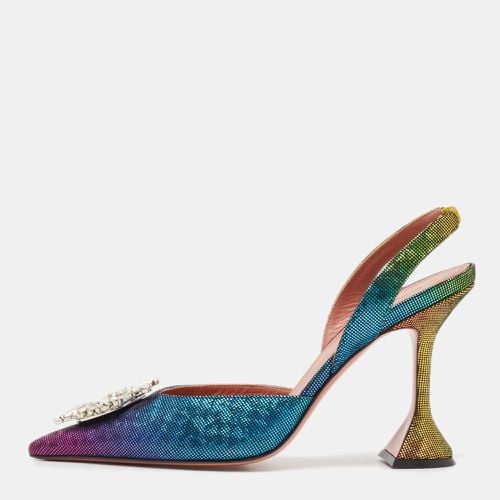 Metallic Leather Begum Slingback Pumps Size 40 - Amina Muaddi - Modalova