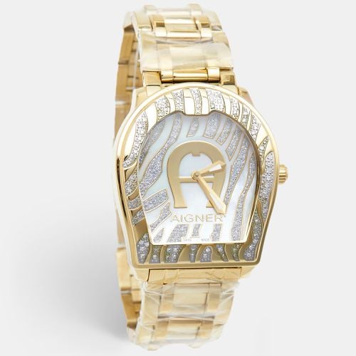 Mother Of Pearl Plated Stainless Steel Diamond Verona A48096 Women's Wristwatch 39 mm - Aigner - Modalova