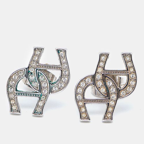 Logo Crystal Embellished Tone Earrings - Aigner - Modalova