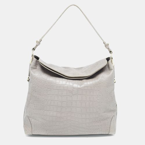 Croc Embossed Leather Logo Shoulder Bag - Aigner - Modalova