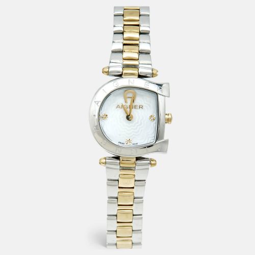 Mother of Pearl Two Tone Stainless Steel Arco A34200 Women's Wristwatch 25 mm - Aigner - Modalova