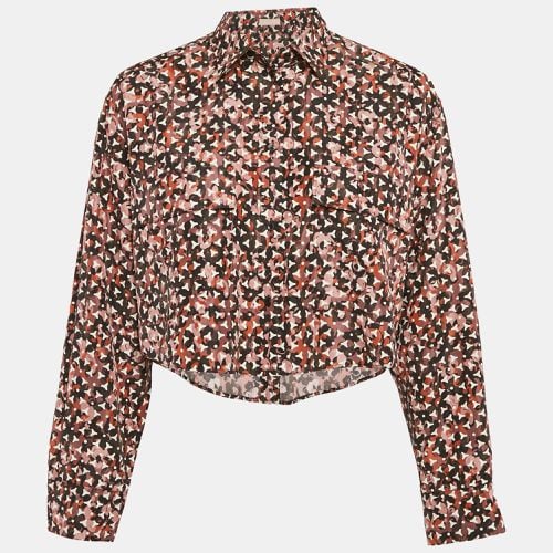 Abstract Print Silk Cropped Shirt M - Alaia - Modalova