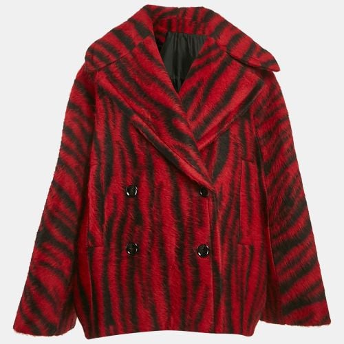 Red/ Tiger Jacquard Textured Wool Short Coat M - Alaia - Modalova