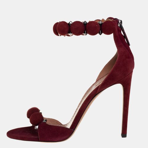 Suede Studded 'Bombe' T-Strap Ankle Cuff Sandals Size 39 - Alaia - Modalova