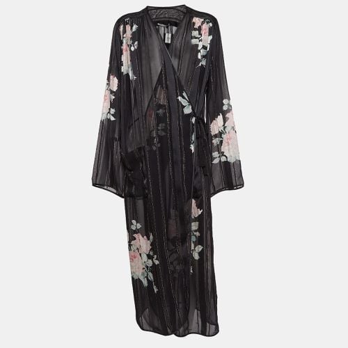 Floral Print Lurex Silk Maxi Wrap Dress M - Alessandra Rich - Modalova