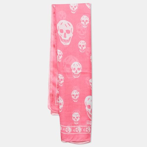 Skull Print Silk Scarf - Alexander McQueen - Modalova