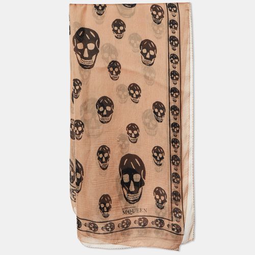 Pale Skull Print Silk Scarf - Alexander McQueen - Modalova