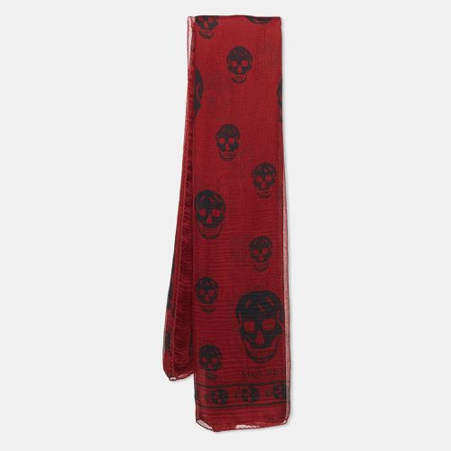 Skull Pattern Silk Square Scarf - Alexander McQueen - Modalova