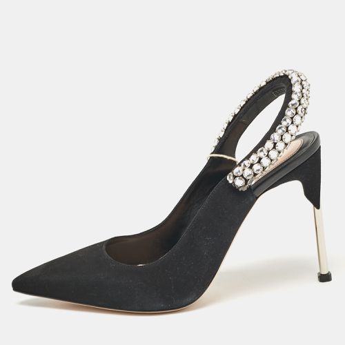 Suede Crystal Embellished Slingback Pumps Size 39 - Alexander McQueen - Modalova