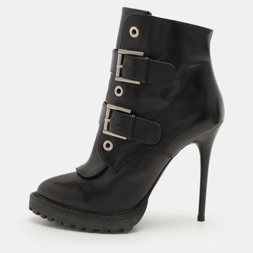 Leather Buckle Detail Ankle Length Boots Size 38 - Alexander McQueen - Modalova